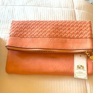 Blush clutch with chain